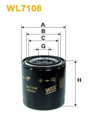 WIX FILTERS Eļļas filtrs WL7108